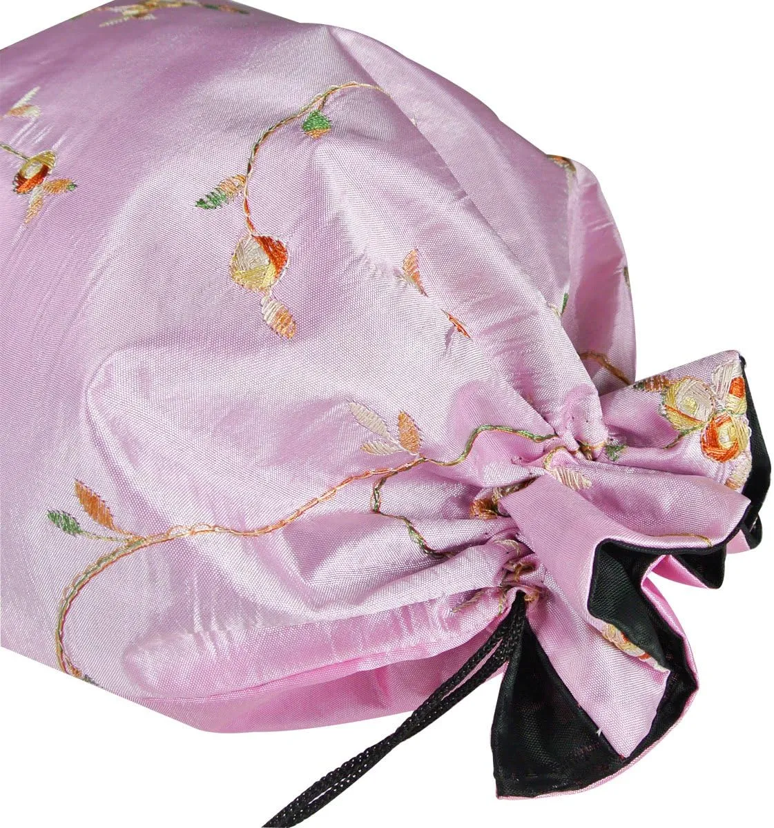 Wrapables Beautiful Embroidered Silk Travel Bag for Lingerie & Shoes - Pink