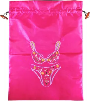 Wrapables® Silk Embroidered Bra & Panties Lingerie Bag - Magenta