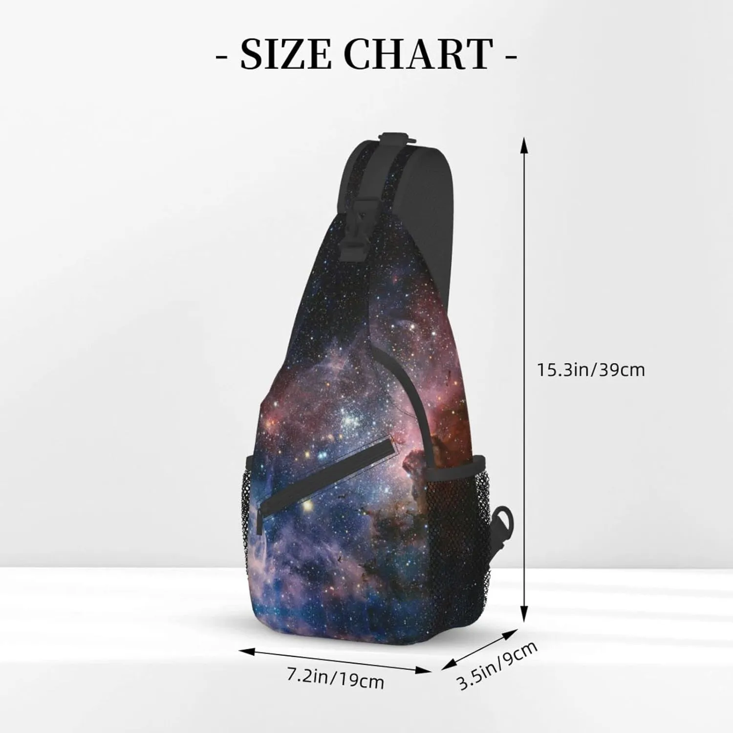 WURTON Universe Milky Way Galaxy Print Crossbody Backpack Shoulder Bag Cross Chest Bag For Travel, Hiking Gym Tactical Use