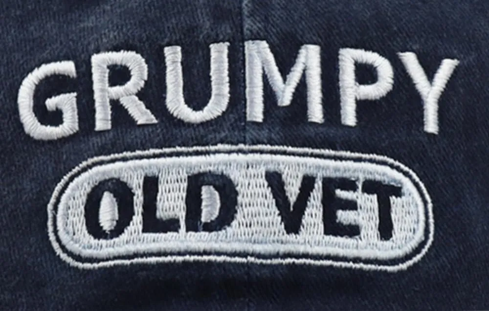 Xpayzere Grumpy Old Vet Hat for Men Women, Embroidered Adjustable Cotton Baseball Cap