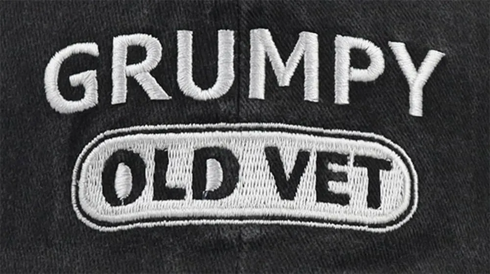 Xpayzere Grumpy Old Vet Hat for Men Women, Embroidered Adjustable Cotton Baseball Cap