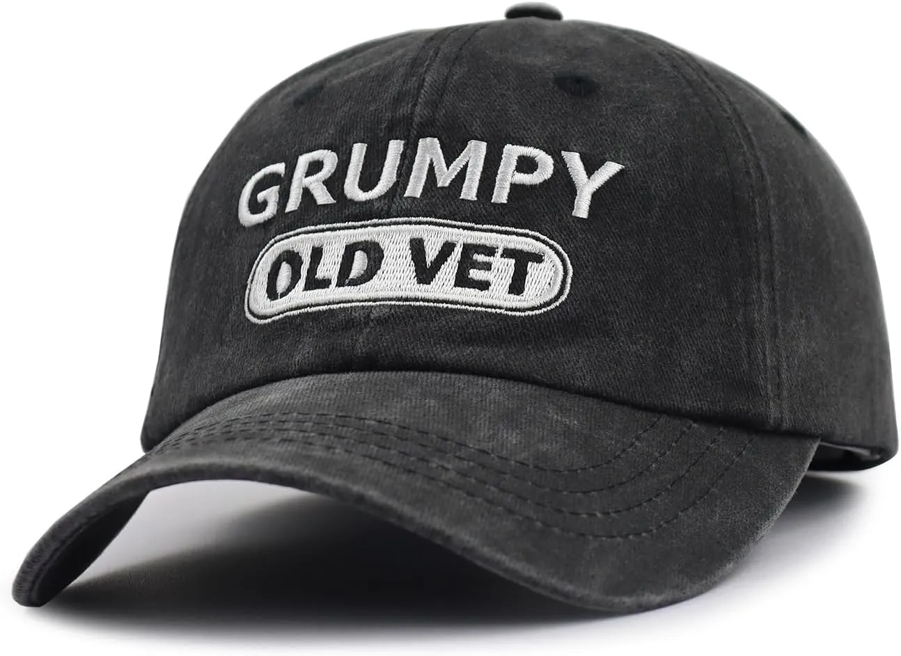 Xpayzere Grumpy Old Vet Hat for Men Women, Embroidered Adjustable Cotton Baseball Cap