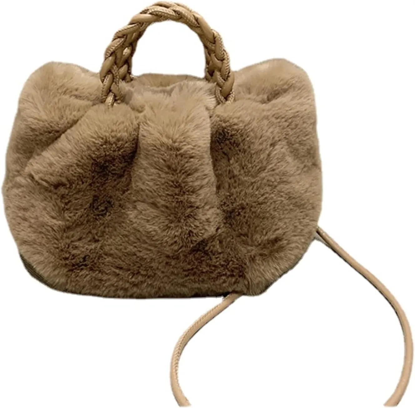 XPONNI Fuzzy Dumpling Bag, Cute Fluffy Bags Y2k, Cute Mini Handbags, Faux Fur Bag Crossbody, Soft Shoulder Bag