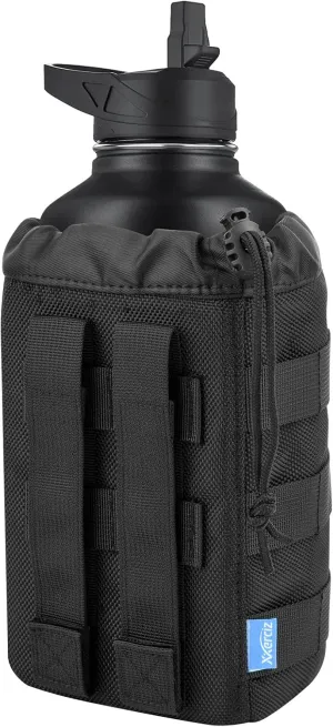Xxerciz Water Bottle Holder Molle Pouch, Tactical Pouches Water Bottle Carrier Sports Water Bottles Pouch Bag for Walking, with Drawstring Open Top & Mesh Bottom