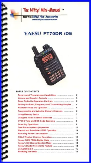 Yaesu FT-70DR Mini-Manual by Nifty Accessories Paperback – January 1, 2017