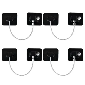 YEYA Refrigerator Lock, Baby Proof Cabinet Locks with Keys, Safety Cabinets Locks for Toddler 4 Pack