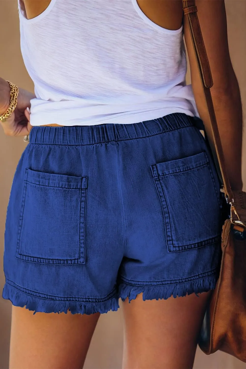 YOCUR Womens Lightweight Shorts Casual Baggy Trendy Short Pants Elastic Waist Drawstring Comfy Shorts