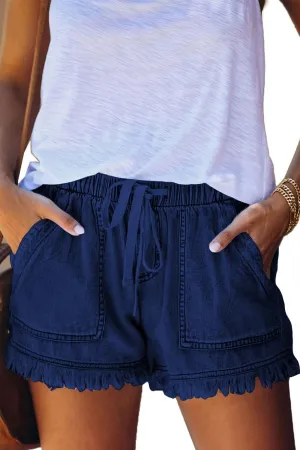 YOCUR Womens Lightweight Shorts Casual Baggy Trendy Short Pants Elastic Waist Drawstring Comfy Shorts