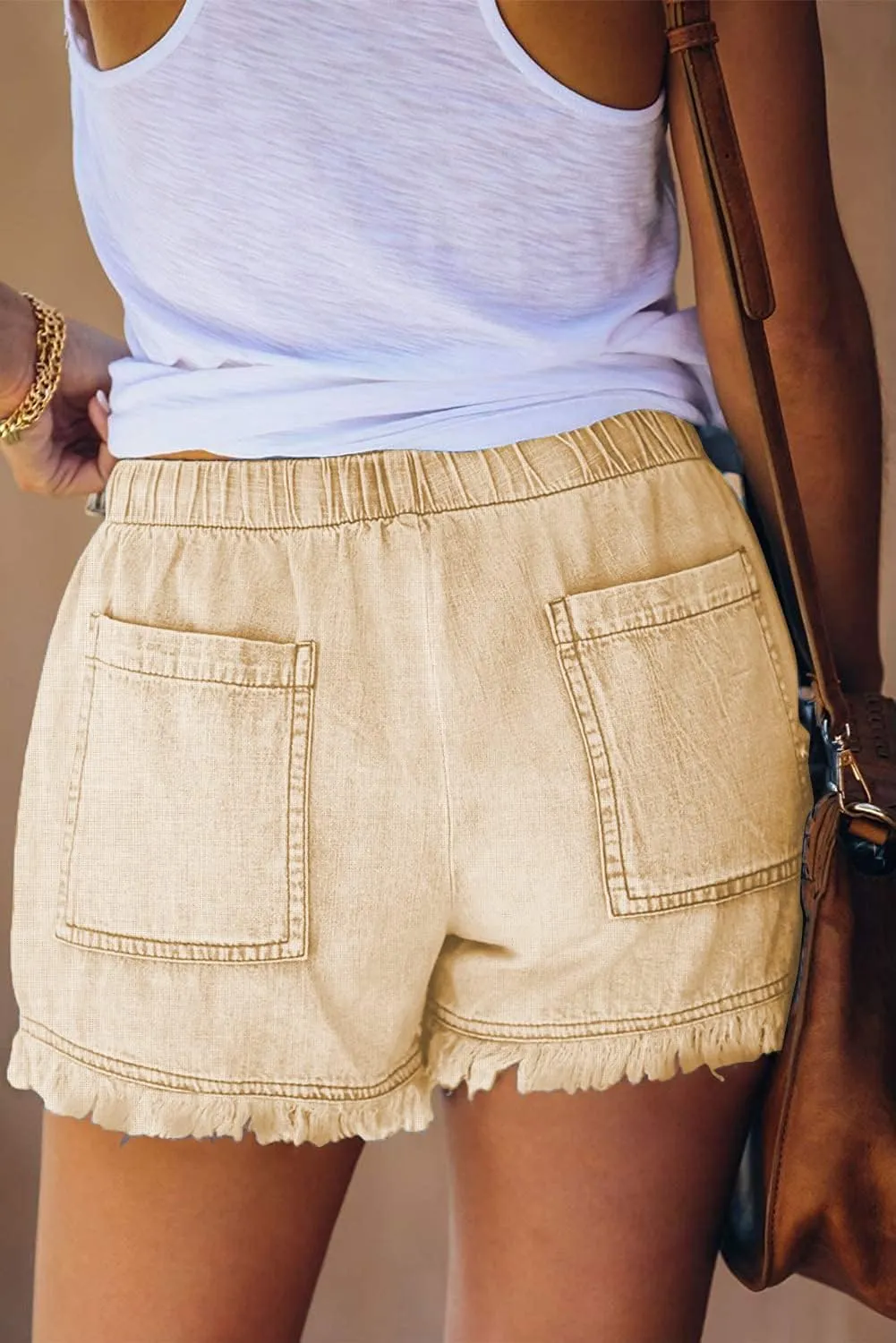 YOCUR Womens Lightweight Shorts Casual Baggy Trendy Short Pants Elastic Waist Drawstring Comfy Shorts