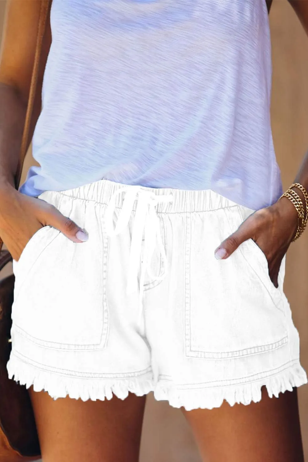YOCUR Womens Lightweight Shorts Casual Baggy Trendy Short Pants Elastic Waist Drawstring Comfy Shorts