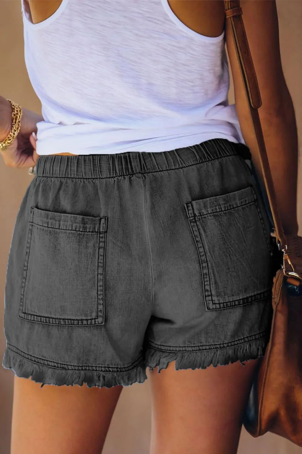 YOCUR Womens Lightweight Shorts Casual Baggy Trendy Short Pants Elastic Waist Drawstring Comfy Shorts
