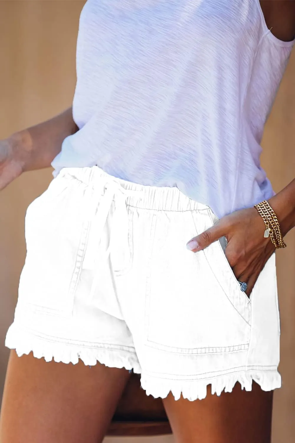 YOCUR Womens Lightweight Shorts Casual Baggy Trendy Short Pants Elastic Waist Drawstring Comfy Shorts