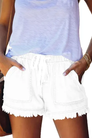 YOCUR Womens Lightweight Shorts Casual Baggy Trendy Short Pants Elastic Waist Drawstring Comfy Shorts