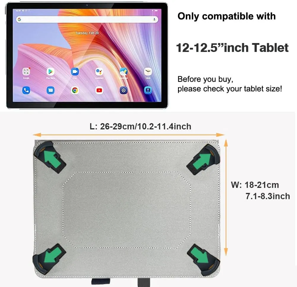 Ytaland Universal Case for TECLAST T60Plus / T60 12 inch, Compatible with DOOGEE T20 Ultra / T40 PRO / T30 Max 12 inch Tablet, Multi-View PU Leather case for 12-12.5 inch Tablet (Blue)