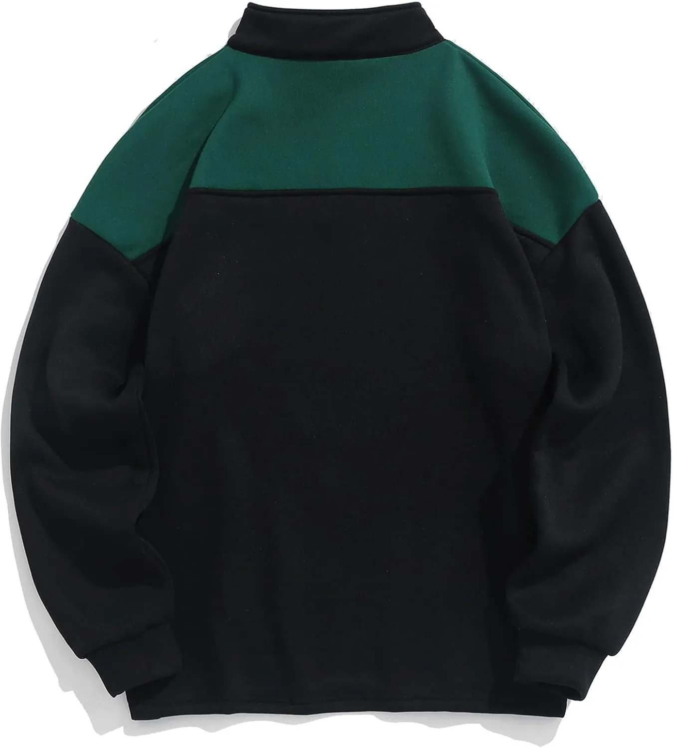 ZAFUL Men's Letters Embroidered Raglan Sleeve Quarter Zip Fleece Vintage Pullover Sweatshirt