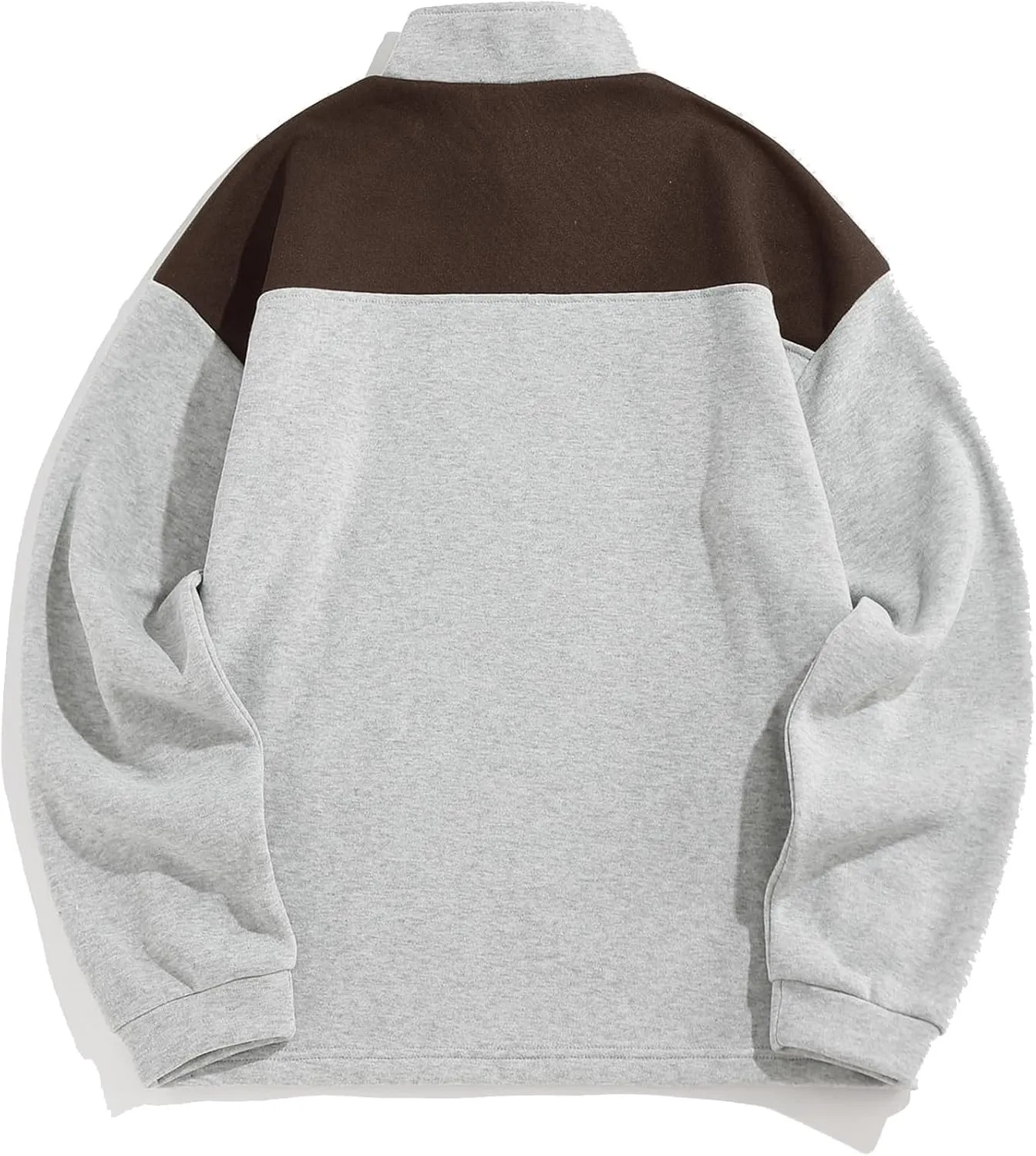 ZAFUL Men's Letters Embroidered Raglan Sleeve Quarter Zip Fleece Vintage Pullover Sweatshirt
