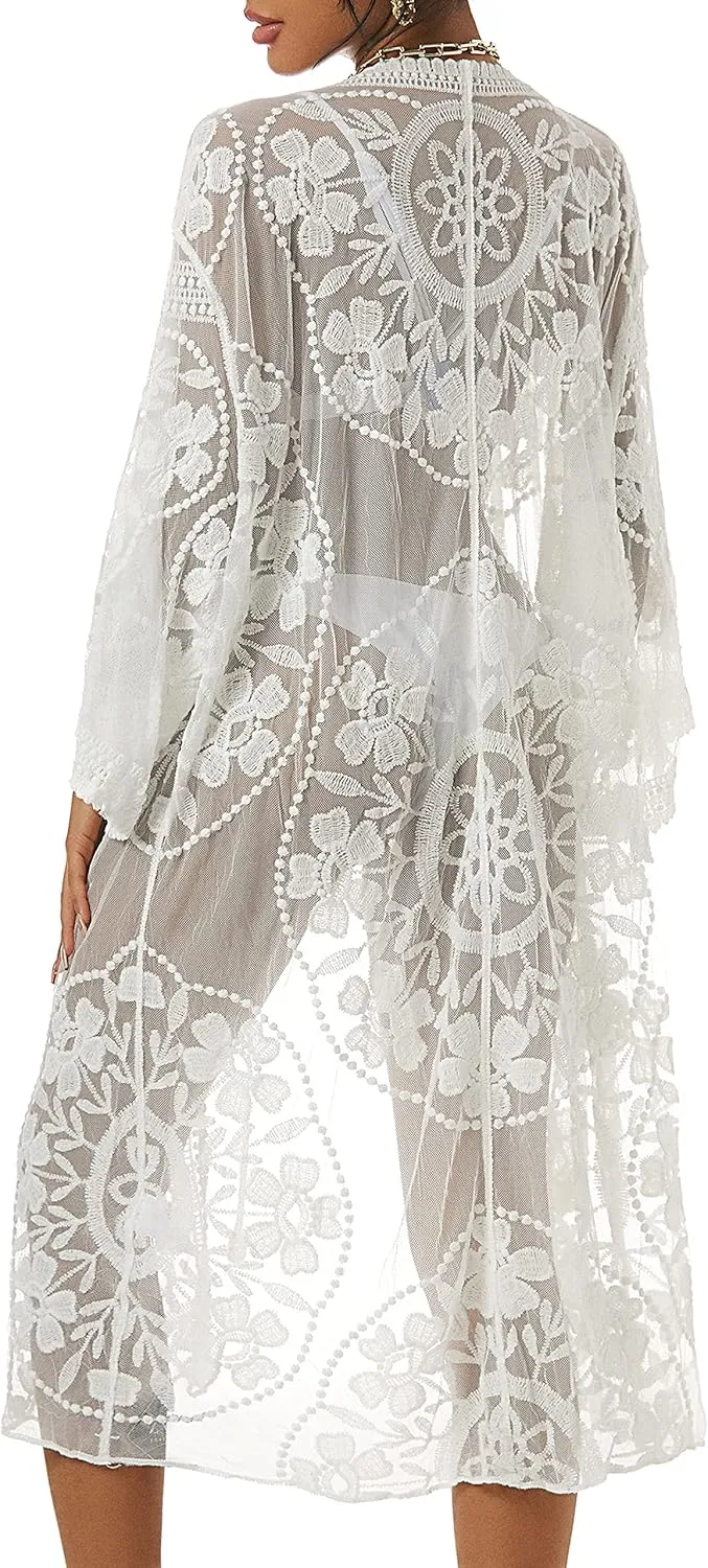 ZAFUL Women's Beach Swimsuit Cover Up Shirt Bikini Beachwear Bathing Suit Beach Dress Kimono Cardigan