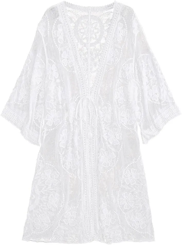 ZAFUL Women's Beach Swimsuit Cover Up Shirt Bikini Beachwear Bathing Suit Beach Dress Kimono Cardigan