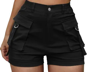 ZODLLS Women's Shorts Elastic Waist Cargo Shorts with Pockets