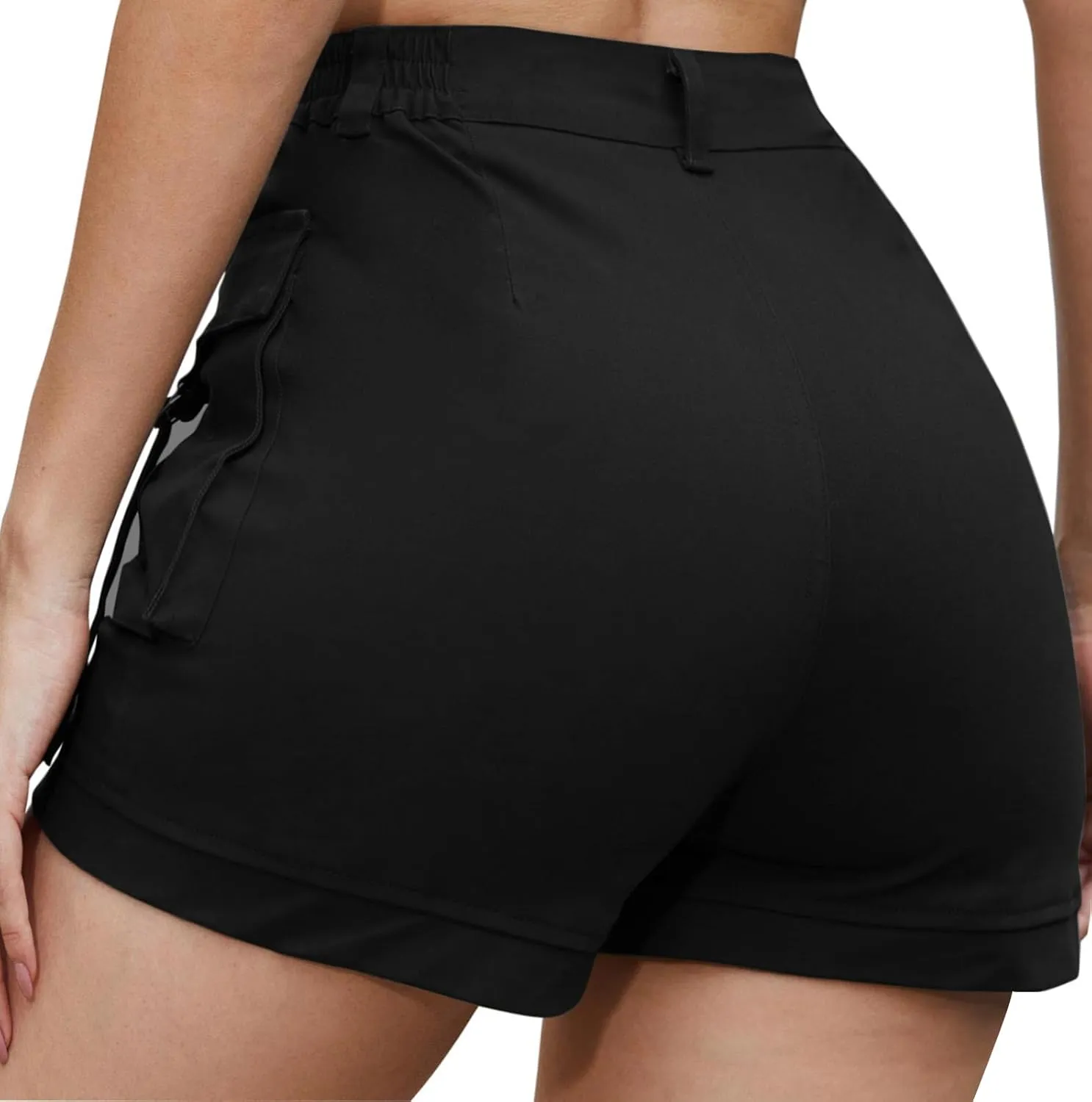 ZODLLS Women's Shorts Elastic Waist Cargo Shorts with Pockets